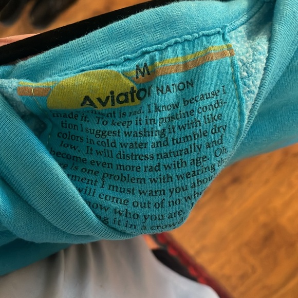 Aviator Nation neon blue logo sweatshirt - Picture 7 of 8